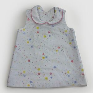 The Beaufort Bonnet Company Girls Dress 12-18 Months Floral White TBBC Collar